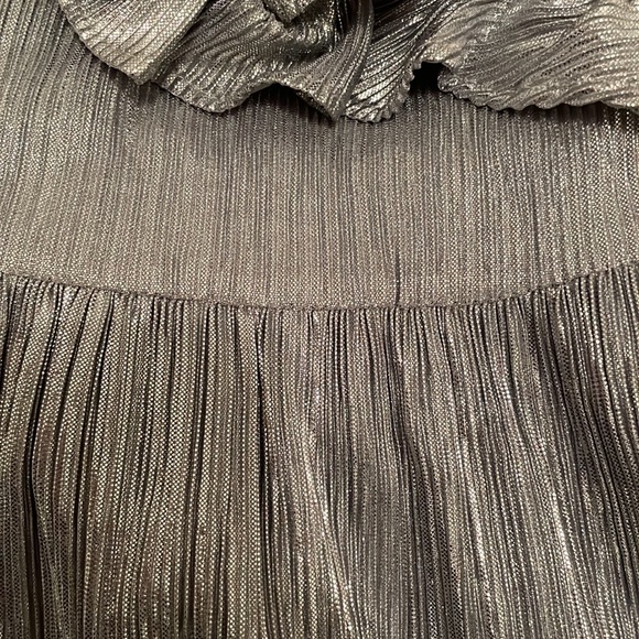 Janie and Jack Silver Plisse Dress - Picture 3 of 5